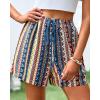 imageBTFBM Womens Boho Summer Shorts Beach Vacation Clothes 2025 Elastic Waist Casual Printed Loose Short Lounge Pant PocketsStriped Navy