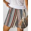 imageBTFBM Womens Boho Summer Shorts Beach Vacation Clothes 2025 Elastic Waist Casual Printed Loose Short Lounge Pant PocketsStriped Navy
