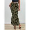 imageBTFBM Womens Floral Mesh Midi Skirt Elastic High Waisted Boho Elegant Mermaid 2025 Summer Fall Long Skirts for WomenArmy Green