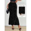 imageBTFBM Womens Floral Mesh Midi Skirt Elastic High Waisted Boho Elegant Mermaid 2025 Summer Fall Long Skirts for WomenBlack