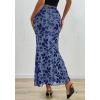 imageBTFBM Womens Floral Mesh Midi Skirt Elastic High Waisted Boho Elegant Mermaid 2025 Summer Fall Long Skirts for WomenDusty Blue