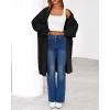 imageBTFBM Womens Long Cardigan Sweater Fall Winter 2025 Long Sleeve Sweaters Coat Open Front Loose Casual Knit OutwearBlack