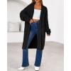 imageBTFBM Womens Long Cardigan Sweater Fall Winter 2025 Long Sleeve Sweaters Coat Open Front Loose Casual Knit OutwearBlack
