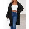 imageBTFBM Womens Long Cardigan Sweater Fall Winter 2025 Long Sleeve Sweaters Coat Open Front Loose Casual Knit OutwearBlack