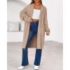 imageBTFBM Womens Long Cardigan Sweater Fall Winter 2025 Long Sleeve Sweaters Coat Open Front Loose Casual Knit OutwearCamel