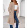 imageBTFBM Womens Long Cardigan Sweater Fall Winter 2025 Long Sleeve Sweaters Coat Open Front Loose Casual Knit OutwearCamel