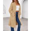 imageBTFBM Womens Long Cardigan Sweater Fall Winter 2025 Long Sleeve Sweaters Coat Open Front Loose Casual Knit OutwearKhaki