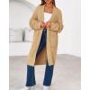imageBTFBM Womens Long Cardigan Sweater Fall Winter 2025 Long Sleeve Sweaters Coat Open Front Loose Casual Knit OutwearKhaki