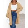 imageBTFBM Womens Long Cardigan Sweater Fall Winter 2025 Long Sleeve Sweaters Coat Open Front Loose Casual Knit OutwearKhaki