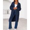 imageBTFBM Womens Long Cardigan Sweater Fall Winter 2025 Long Sleeve Sweaters Coat Open Front Loose Casual Knit OutwearNavy Blue