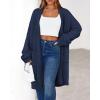 imageBTFBM Womens Long Cardigan Sweater Fall Winter 2025 Long Sleeve Sweaters Coat Open Front Loose Casual Knit OutwearNavy Blue