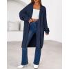 imageBTFBM Womens Long Cardigan Sweater Fall Winter 2025 Long Sleeve Sweaters Coat Open Front Loose Casual Knit OutwearNavy Blue