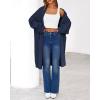 imageBTFBM Womens Long Cardigan Sweater Fall Winter 2025 Long Sleeve Sweaters Coat Open Front Loose Casual Knit OutwearNavy Blue