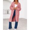 imageBTFBM Womens Long Cardigan Sweater Fall Winter 2025 Long Sleeve Sweaters Coat Open Front Loose Casual Knit OutwearPink