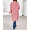 imageBTFBM Womens Long Cardigan Sweater Fall Winter 2025 Long Sleeve Sweaters Coat Open Front Loose Casual Knit OutwearPink