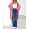 imageBTFBM Womens Long Cardigan Sweater Fall Winter 2025 Long Sleeve Sweaters Coat Open Front Loose Casual Knit OutwearPink
