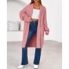 imageBTFBM Womens Long Cardigan Sweater Fall Winter 2025 Long Sleeve Sweaters Coat Open Front Loose Casual Knit OutwearPink