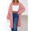 imageBTFBM Womens Long Cardigan Sweater Fall Winter 2025 Long Sleeve Sweaters Coat Open Front Loose Casual Knit OutwearPink