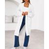 imageBTFBM Womens Long Cardigan Sweater Fall Winter 2025 Long Sleeve Sweaters Coat Open Front Loose Casual Knit OutwearWhite
