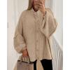 imageBTFBM Womens Oversized Cardigans 2025 Fall Winter Outerwear Lantern Long Sleeve Button Down Chunky Knit Sweaters CoatsApricot