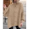 imageBTFBM Womens Oversized Cardigans 2025 Fall Winter Outerwear Lantern Long Sleeve Button Down Chunky Knit Sweaters CoatsApricot