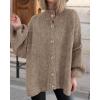 imageBTFBM Womens Oversized Cardigans 2025 Fall Winter Outerwear Lantern Long Sleeve Button Down Chunky Knit Sweaters CoatsCamel