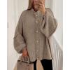 imageBTFBM Womens Oversized Cardigans 2025 Fall Winter Outerwear Lantern Long Sleeve Button Down Chunky Knit Sweaters CoatsCamel