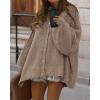 imageBTFBM Womens Oversized Cardigans 2025 Fall Winter Outerwear Lantern Long Sleeve Button Down Chunky Knit Sweaters CoatsCamel