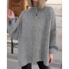 imageBTFBM Womens Oversized Cardigans 2025 Fall Winter Outerwear Lantern Long Sleeve Button Down Chunky Knit Sweaters CoatsGrey