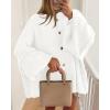 imageBTFBM Womens Oversized Cardigans 2025 Fall Winter Outerwear Lantern Long Sleeve Button Down Chunky Knit Sweaters CoatsWhite