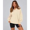 imageBTFBM Womens Oversized Hoodies Casual Fleece Long Sleeve V Neck Sweatshirts 2025 Trendy Spring Outfits Fall ClothesApricot