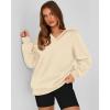 imageBTFBM Womens Oversized Hoodies Casual Fleece Long Sleeve V Neck Sweatshirts 2025 Trendy Spring Outfits Fall ClothesApricot