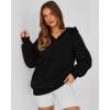 imageBTFBM Womens Oversized Hoodies Casual Fleece Long Sleeve V Neck Sweatshirts 2025 Trendy Spring Outfits Fall ClothesBlack
