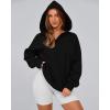imageBTFBM Womens Oversized Hoodies Casual Fleece Long Sleeve V Neck Sweatshirts 2025 Trendy Spring Outfits Fall ClothesBlack