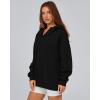 imageBTFBM Womens Oversized Hoodies Casual Fleece Long Sleeve V Neck Sweatshirts 2025 Trendy Spring Outfits Fall ClothesBlack