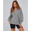imageBTFBM Womens Oversized Hoodies Casual Fleece Long Sleeve V Neck Sweatshirts 2025 Trendy Spring Outfits Fall ClothesGrey
