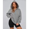 imageBTFBM Womens Oversized Hoodies Casual Fleece Long Sleeve V Neck Sweatshirts 2025 Trendy Spring Outfits Fall ClothesGrey