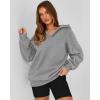 imageBTFBM Womens Oversized Hoodies Casual Fleece Long Sleeve V Neck Sweatshirts 2025 Trendy Spring Outfits Fall ClothesGrey