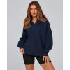 imageBTFBM Womens Oversized Hoodies Casual Fleece Long Sleeve V Neck Sweatshirts 2025 Trendy Spring Outfits Fall ClothesNavy