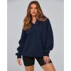 imageBTFBM Womens Oversized Hoodies Casual Fleece Long Sleeve V Neck Sweatshirts 2025 Trendy Spring Outfits Fall ClothesNavy
