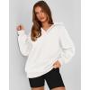 imageBTFBM Womens Oversized Hoodies Casual Fleece Long Sleeve V Neck Sweatshirts 2025 Trendy Spring Outfits Fall ClothesWhite