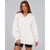 imageBTFBM Womens Oversized Hoodies Casual Fleece Long Sleeve V Neck Sweatshirts 2025 Trendy Spring Outfits Fall ClothesWhite