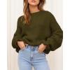 imageBTFBM Womens Oversized Sweater Crewneck Long Sleeve Fuzzy Knit Chunky Pullover Sweaters 2025 Fall Winter Trendy OutfitsArmy Green