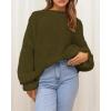 imageBTFBM Womens Oversized Sweater Crewneck Long Sleeve Fuzzy Knit Chunky Pullover Sweaters 2025 Fall Winter Trendy OutfitsArmy Green