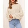 imageBTFBM Womens Oversized Sweater Crewneck Long Sleeve Fuzzy Knit Chunky Pullover Sweaters 2025 Fall Winter Trendy OutfitsBeige