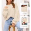 imageBTFBM Womens Oversized Sweater Crewneck Long Sleeve Fuzzy Knit Chunky Pullover Sweaters 2025 Fall Winter Trendy OutfitsBeige