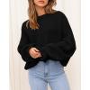 imageBTFBM Womens Oversized Sweater Crewneck Long Sleeve Fuzzy Knit Chunky Pullover Sweaters 2025 Fall Winter Trendy OutfitsBlack