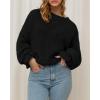 imageBTFBM Womens Oversized Sweater Crewneck Long Sleeve Fuzzy Knit Chunky Pullover Sweaters 2025 Fall Winter Trendy OutfitsBlack