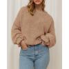 imageBTFBM Womens Oversized Sweater Crewneck Long Sleeve Fuzzy Knit Chunky Pullover Sweaters 2025 Fall Winter Trendy OutfitsCamel