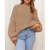 imageBTFBM Womens Oversized Sweater Crewneck Long Sleeve Fuzzy Knit Chunky Pullover Sweaters 2025 Fall Winter Trendy OutfitsCamel